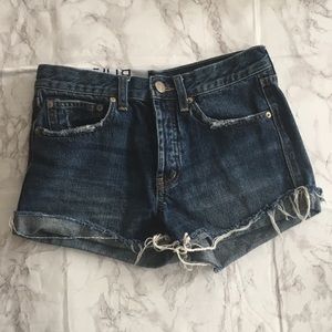 High Waisted Dark Denim Shorts